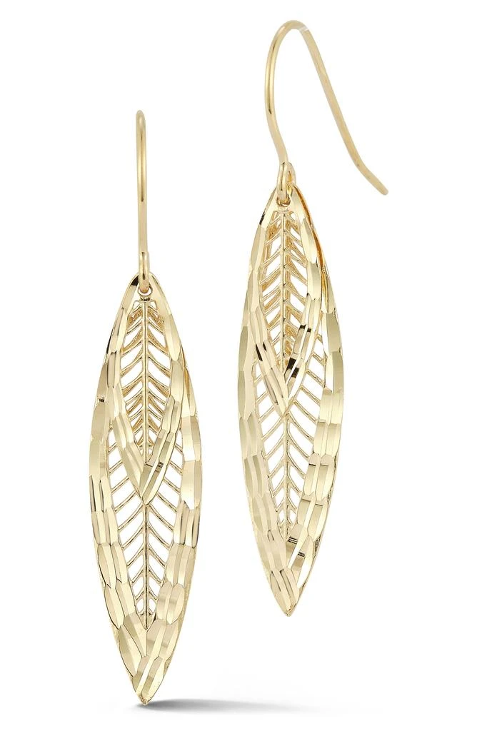 商品Ember Fine Jewelry|14K Gold Feather Drop Earrings,价格¥2735,第1张图片