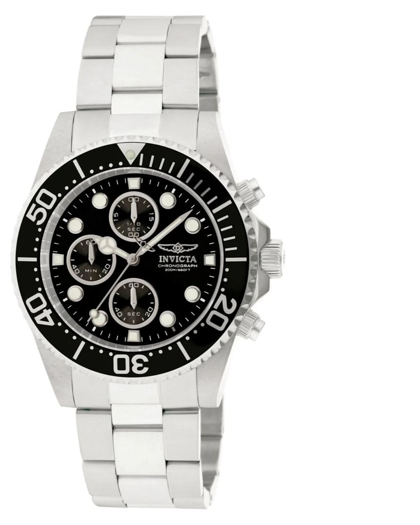 商品Invicta|Invicta Men's Chronograph Stainless Steel Watch - Pro Diver Quartz Black Dial | 1768,价格¥554,第2张图片详细描述