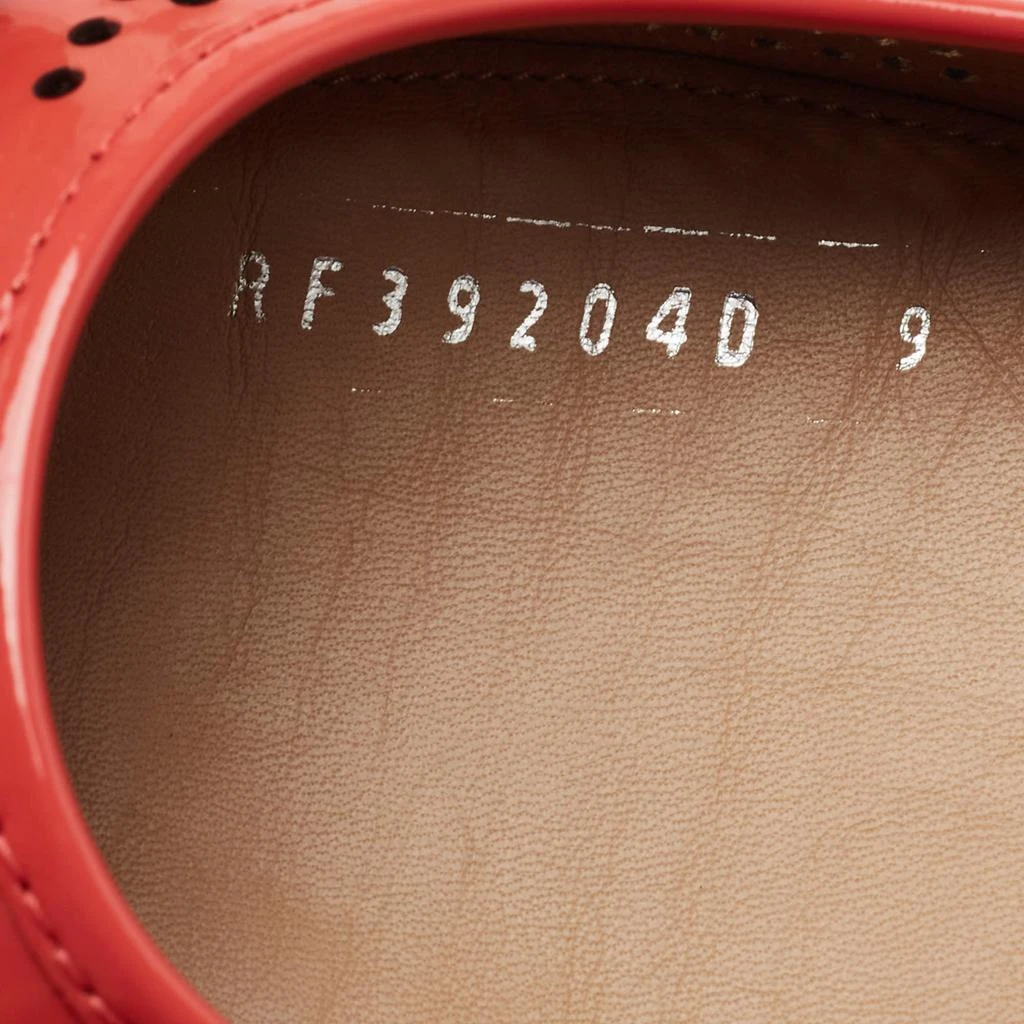 Salvatore Ferragamo Coral Orange Laser Cut Patent Leather Varina Ballet Flats Size 39.5 商品