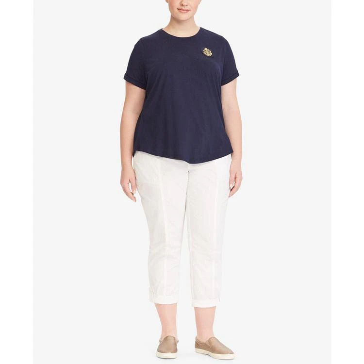 商品Ralph Lauren|Plus Size Crew-Neck Short-Sleeve T-Shirt,价格¥415,第3张图片详细描述
