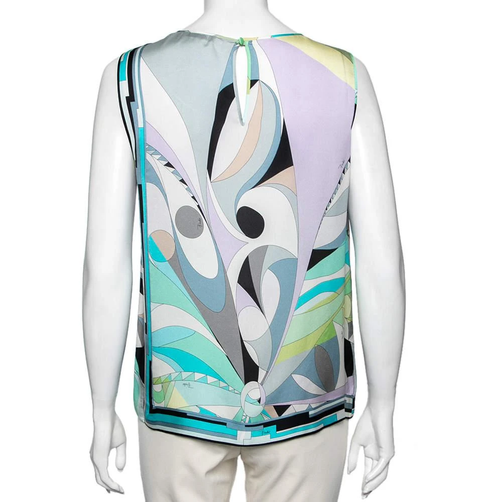 商品[二手商品] EMILIO PUCCI|Emilio Pucci Multicolor Printed Silk Sleeveless Top M,价格¥824,第3张图片详细描述