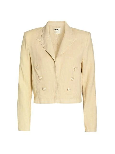 商品L'Agence|Dolly Crop Linen Blazer,价格¥1493,第1张图片