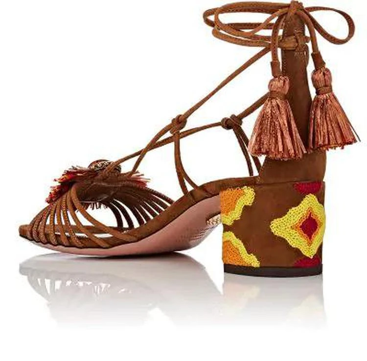 商品Aquazzura|Samba Suede Sandals,价格¥2745,第3张图片详细描述