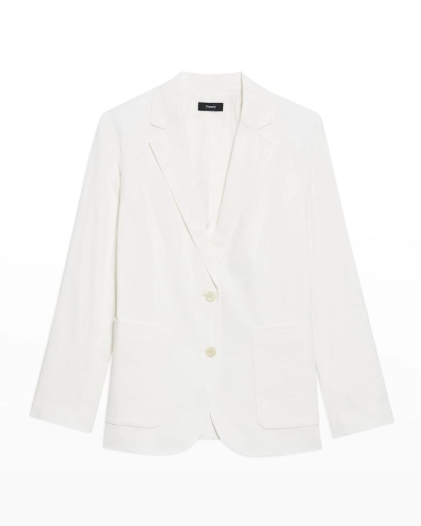 商品Theory|Oversized Patch Pocket Linen Blazer,价格¥1147,第2张图片详细描述