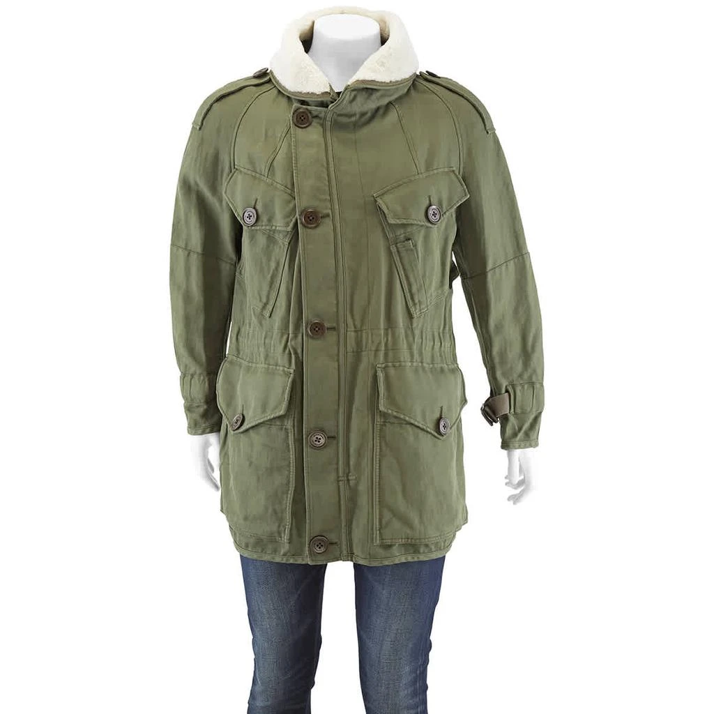 商品Burberry|Herman Field Jacket With Shearling Trim In Olive,价格¥9447,第1张图片