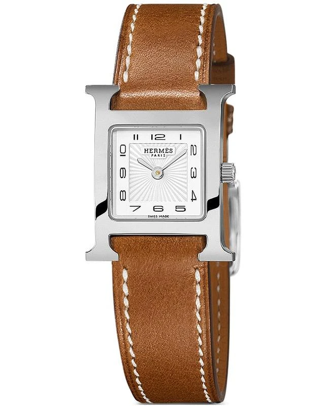商品Hermes|Hermes H Hour Quartz Petite TPM  Brown Calfskin Leather  Unisex Watch 037961WW00,价格¥17783,第1张图片