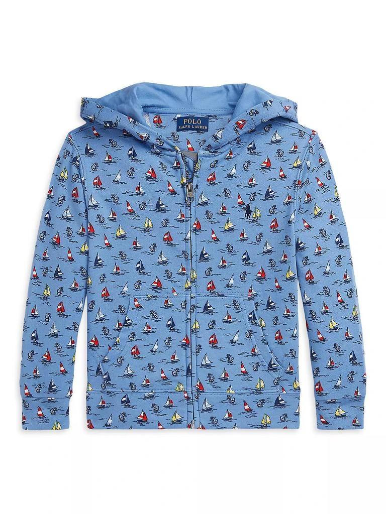 商品Ralph Lauren|Little Boy's &amp; Boy's Sailboat Print Zip-Up Hoodie,价格¥387,第1张图片