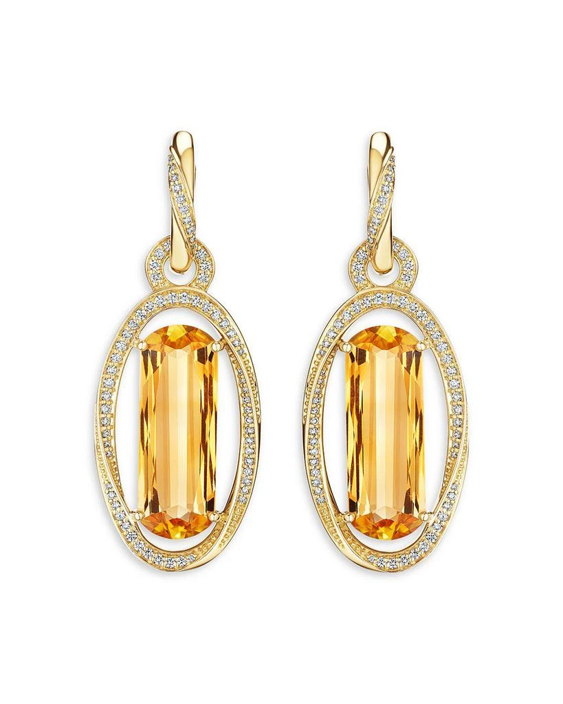 商品HUEB|18K Yellow Gold Onsa Citrine & Diamond Drop Earrings,价格¥68766,第1张图片详细描述