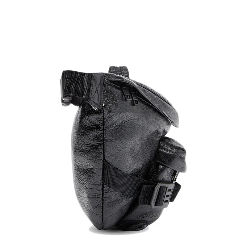 商品Balenciaga|【预售3-7天】Balenciaga/巴黎世家 ARMY系列 男士大号黑色细纹小羊皮拉链腰包6440351VGI71000,价格¥8064,第5张图片详细描述