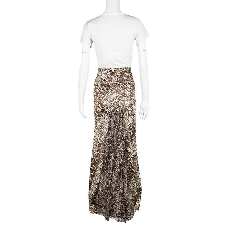 Just Cavalli Animal Print Satin Flared Bottom Maxi Skirt M商品第3张图片规格展示