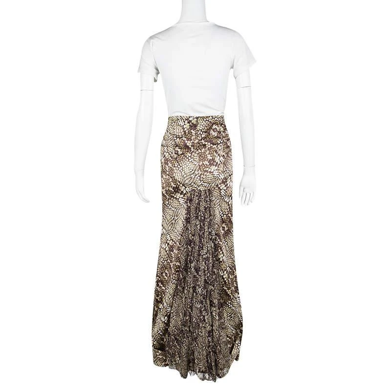 商品Just Cavalli|Just Cavalli Animal Print Satin Flared Bottom Maxi Skirt M,价格¥579,第3张图片详细描述