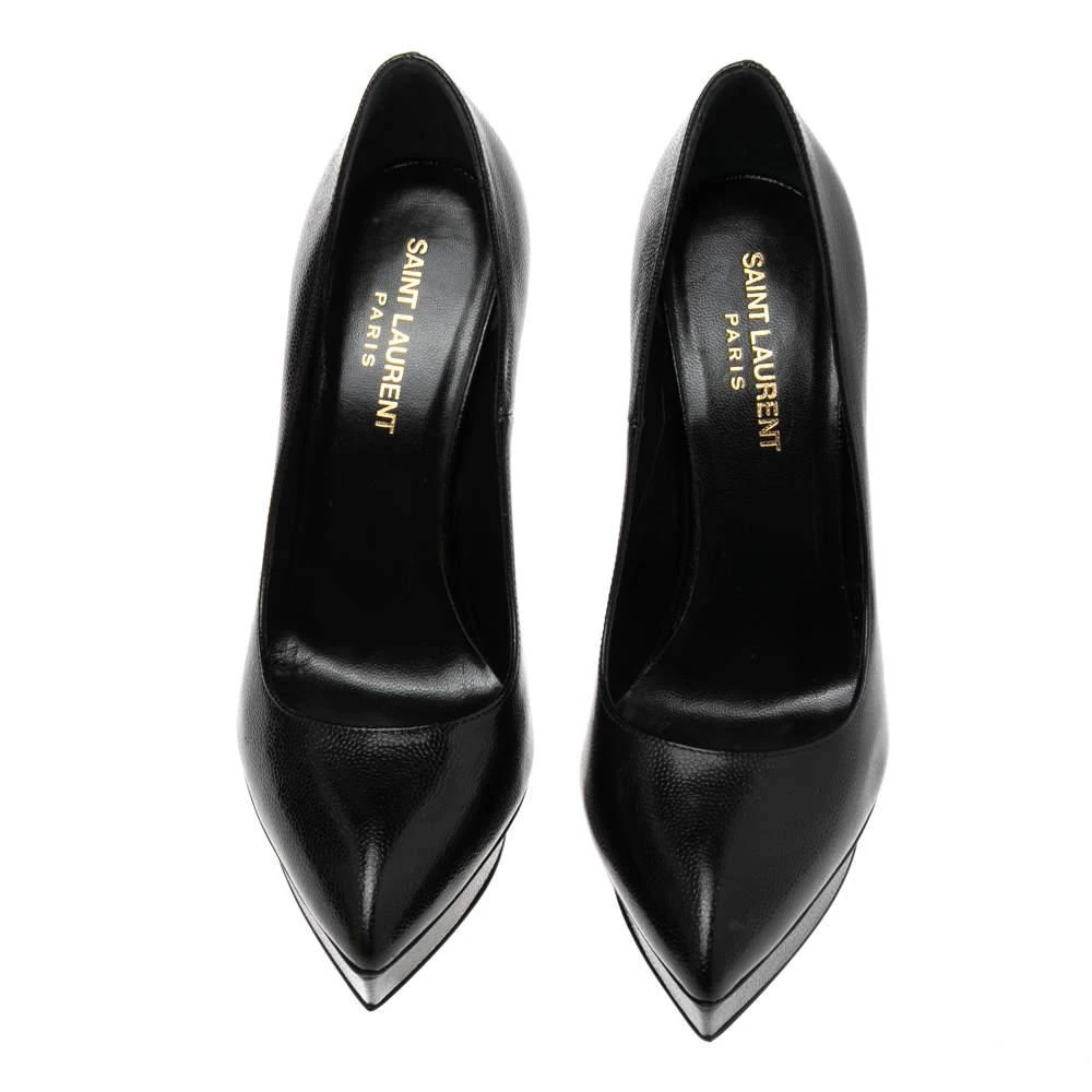 商品[二手商品] Yves Saint Laurent|Saint Laurent Black Leather Anja Pointed Toe Pumps Size 37.5,价格¥1353,第3张图片详细描述