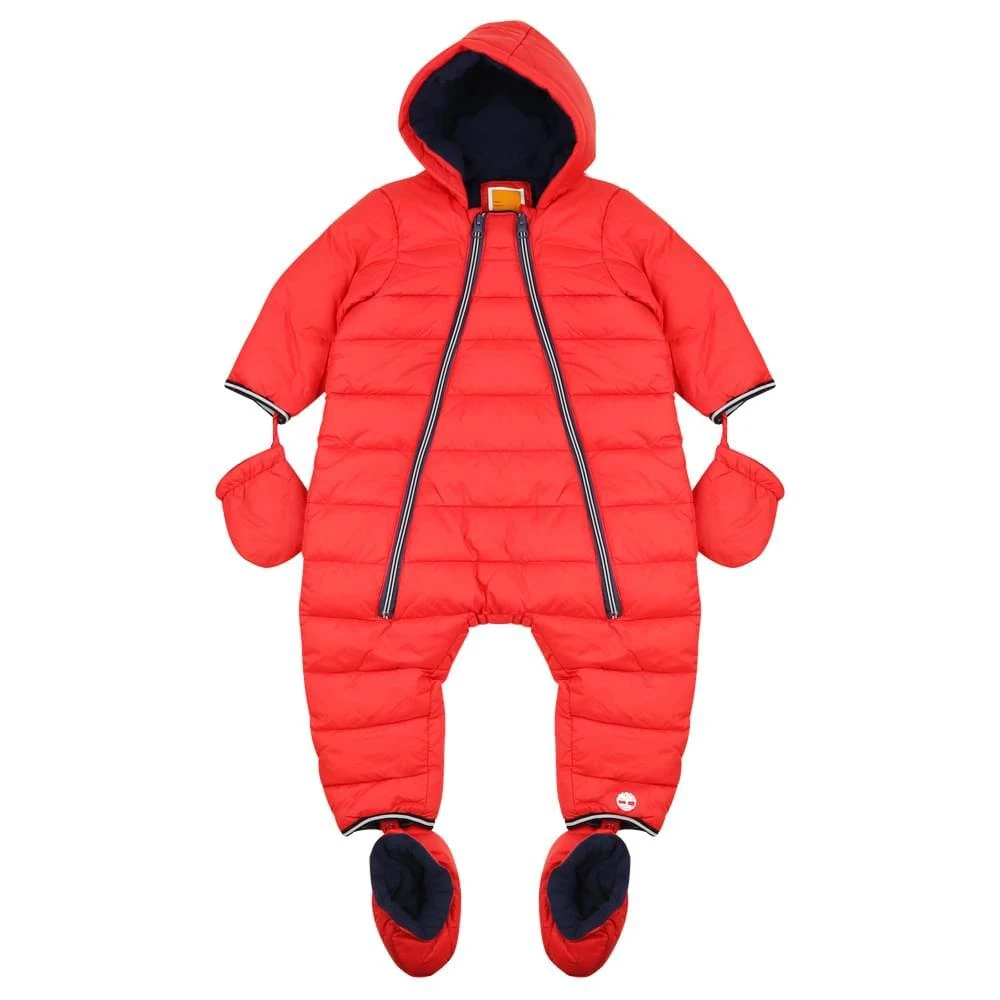 商品Timberland|Red Padded Infant Snowsuit,价格¥342,第1张图片