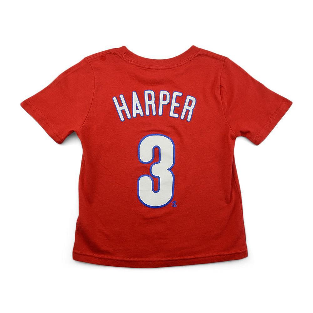 商品NIKE|Philadelphia Phillies Bryce Harper Toddler Name and Number Player T-Shirt,价格¥177,第1张图片