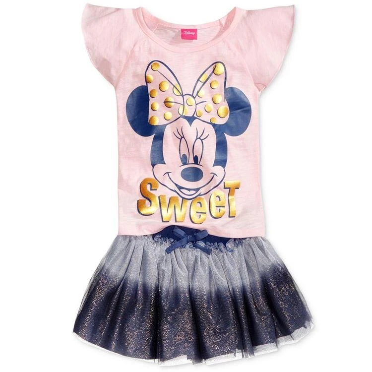 商品Disney|'s® Minnie Mouse 2-Pc. Graphic-Print T-Shirt & Scooter Skirt Set, Toddler & Little Girls (2T-6X),价格¥135,第2张图片详细描述