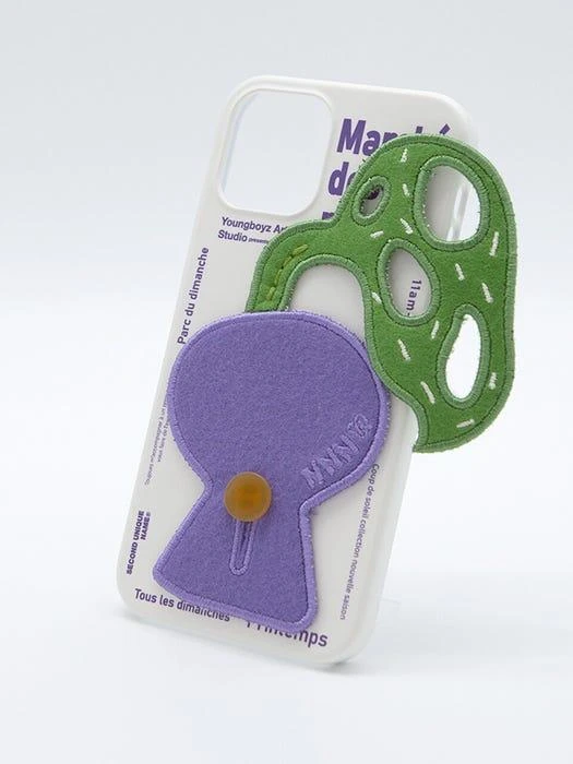 商品SECOND UNIQUE NAME|[Purple] Plants Patch iPhone Case,价格¥438,第2张图片详细描述