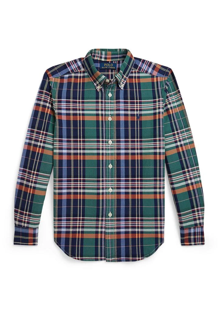 商品Ralph Lauren|Boys 8-20 Plaid Cotton Oxford Shirt,价格¥285,第1张图片