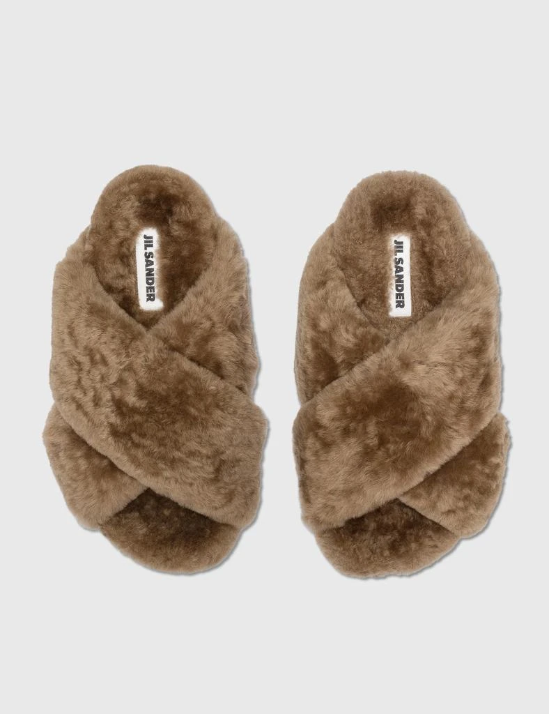 商品Jil Sander|CROSS STRAP SHEARLING SLIDE,价格¥3641,第3张图片详细描述