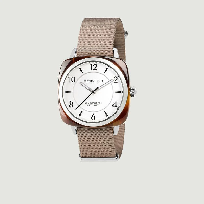 商品Briston|HMS Clubmaster Watch NATO TAUPE Briston,价格¥1264,第1张图片