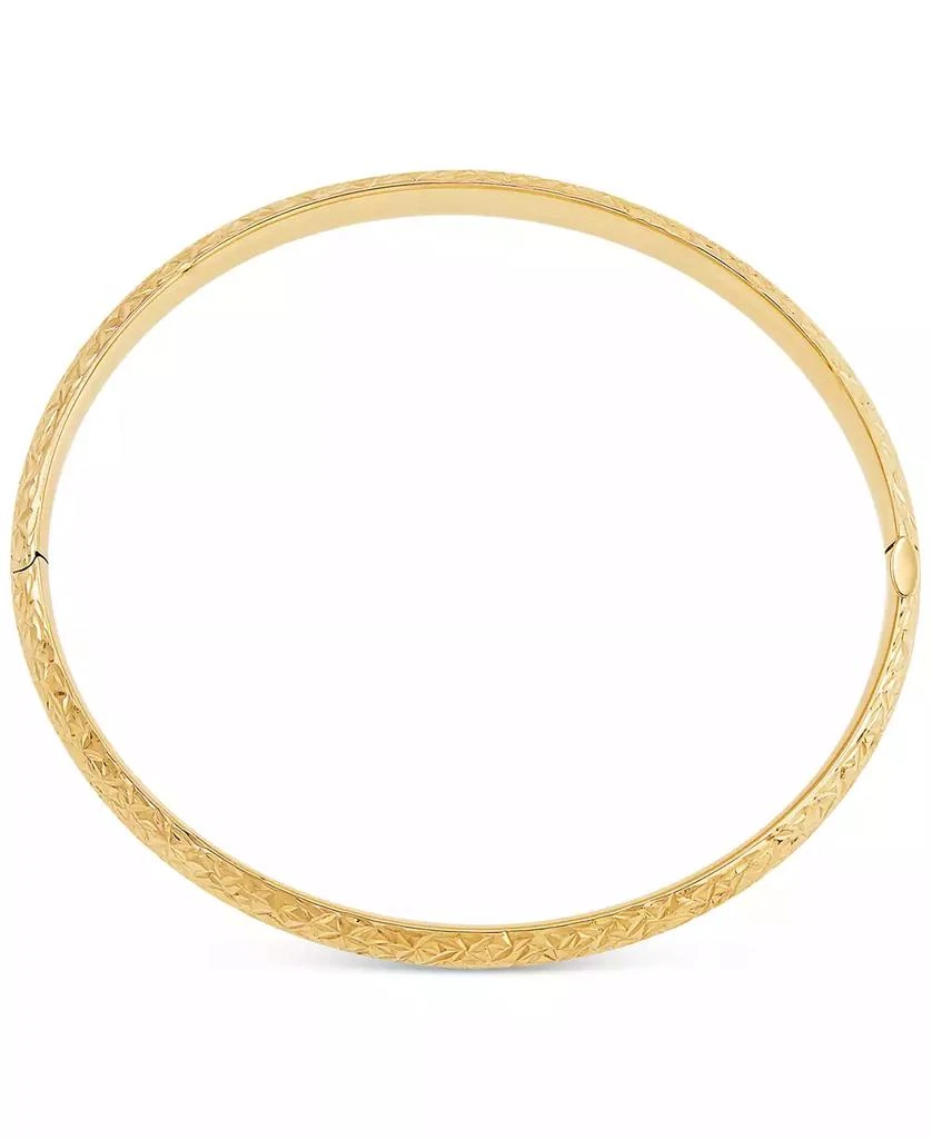 商品Macy's|Textured Bangle Bracelet in 10k Gold, White Gold and Rose Gold,价格¥11870,第3张图片详细描述