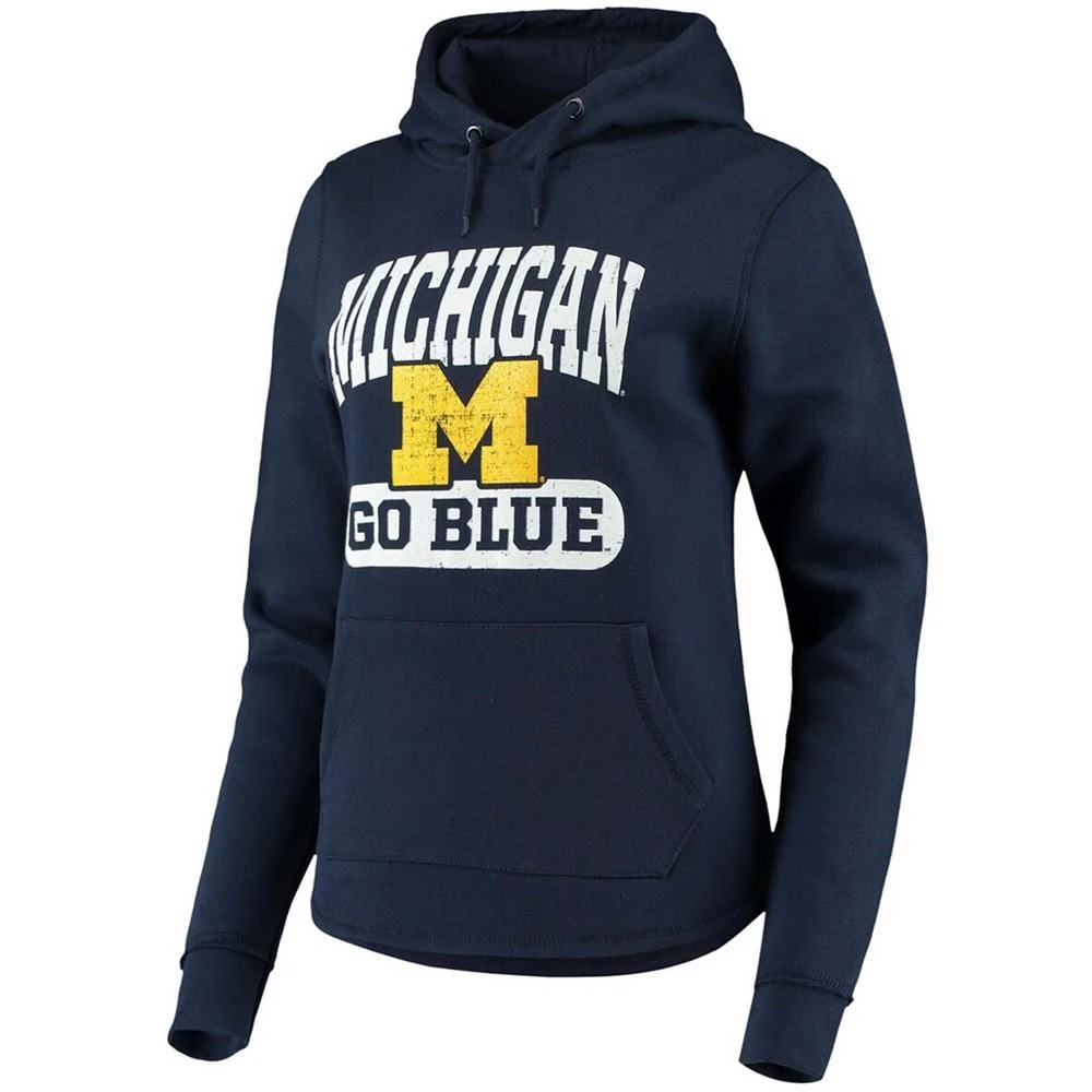 商品Colosseum|Women's Navy Michigan Wolverines Core Crossover Pillbox Pullover Hoodie,价格¥253,第3张图片详细描述