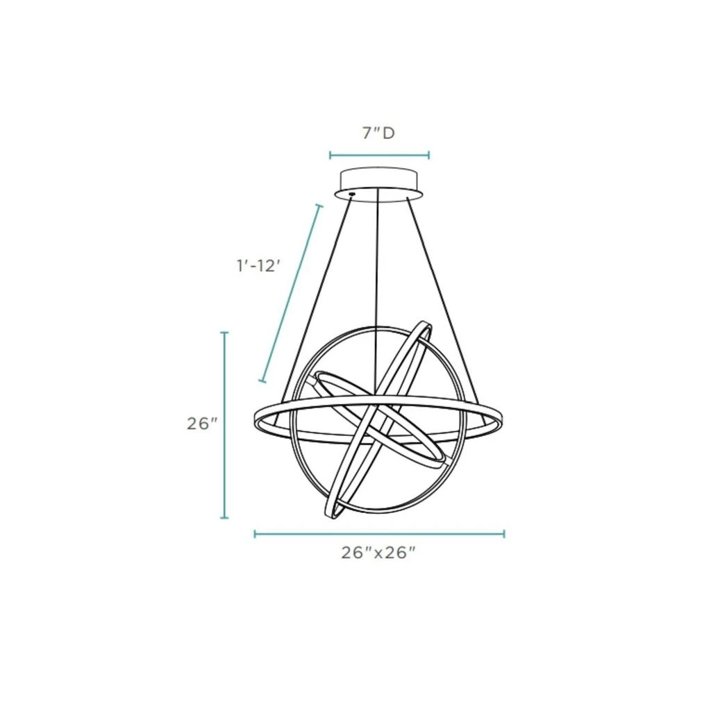 商品Finesse Decor|Oxford LED Adjustable Chandelier // Chrome,价格¥6904,第4张图片详细描述