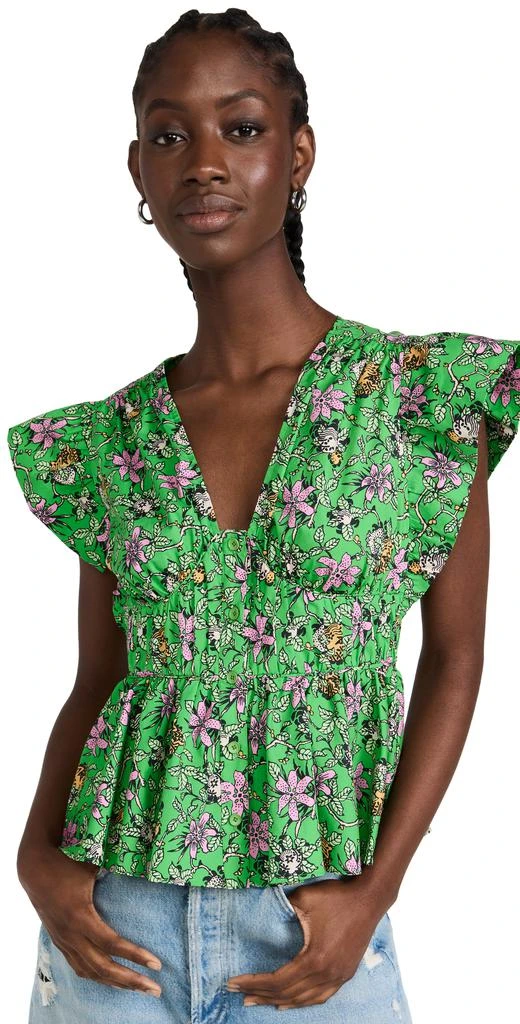 商品Derek Lam|Derek Lam 10 Crosby Roselyn 荷叶袖上衣,价格¥645,第1张图片