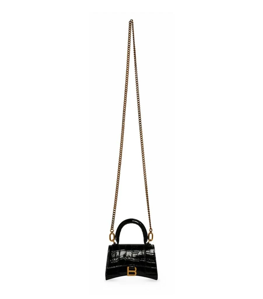 商品Balenciaga|Mini Croc-Embossed Hourglass Chain Wallet,价格¥12446,第1张图片