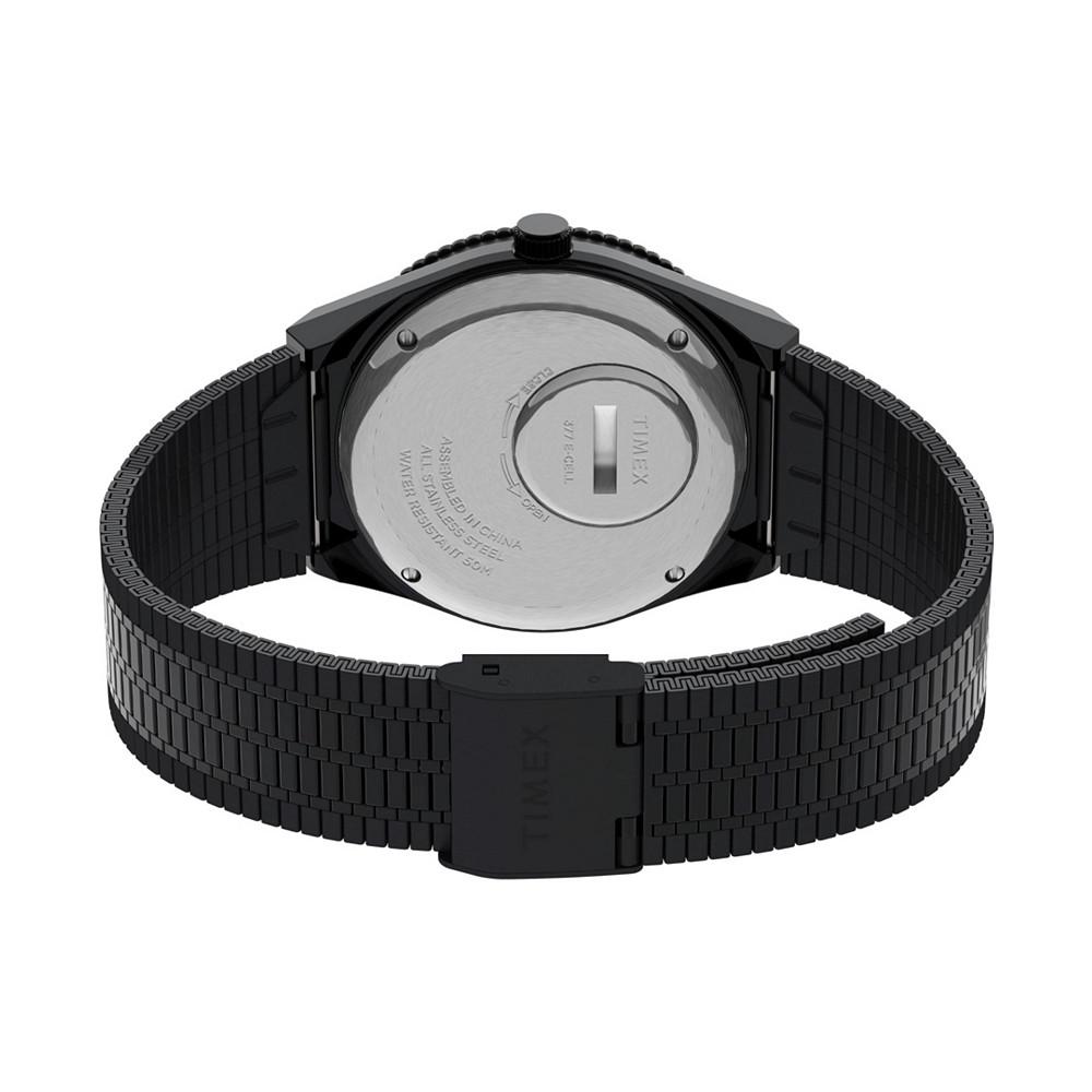 Men's Q Diver Inspired Black Stainless Steel Bracelet Watch 38mm商品第3张图片规格展示