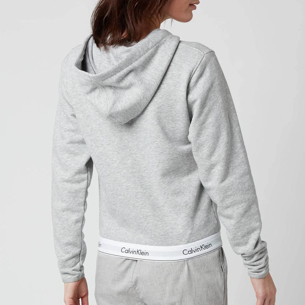 商品Calvin Klein|Calvin Klein Women's Modern Cotton Zip Hoodie - Grey Heather,价格¥331,第2张图片详细描述