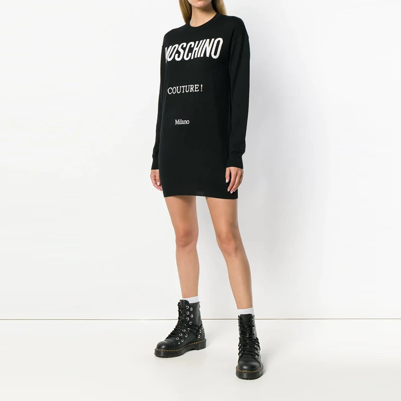 Moschino 莫斯奇诺 女士黑色长袖卫衣 EJ0491-5500-1555 商品