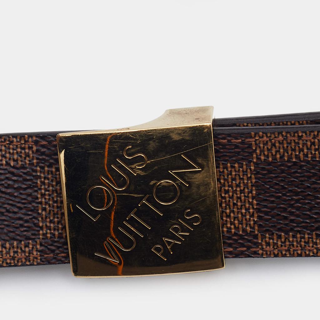 Louis Vuitton Brown Coated Canvas Buckle Belt 100CM商品第5张图片规格展示