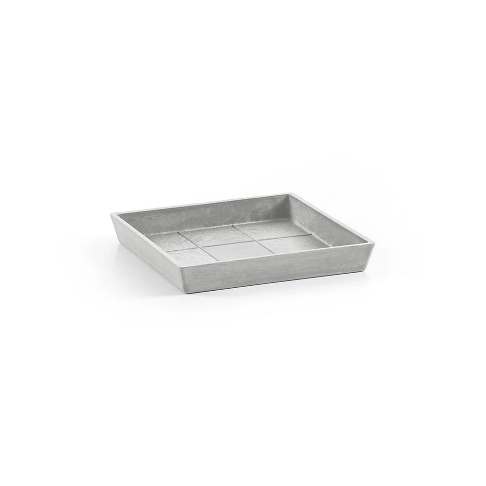 商品ECOPOTS|Square Plastic Flower Pot Saucer, White Grey, 7",价格¥87,第1张图片