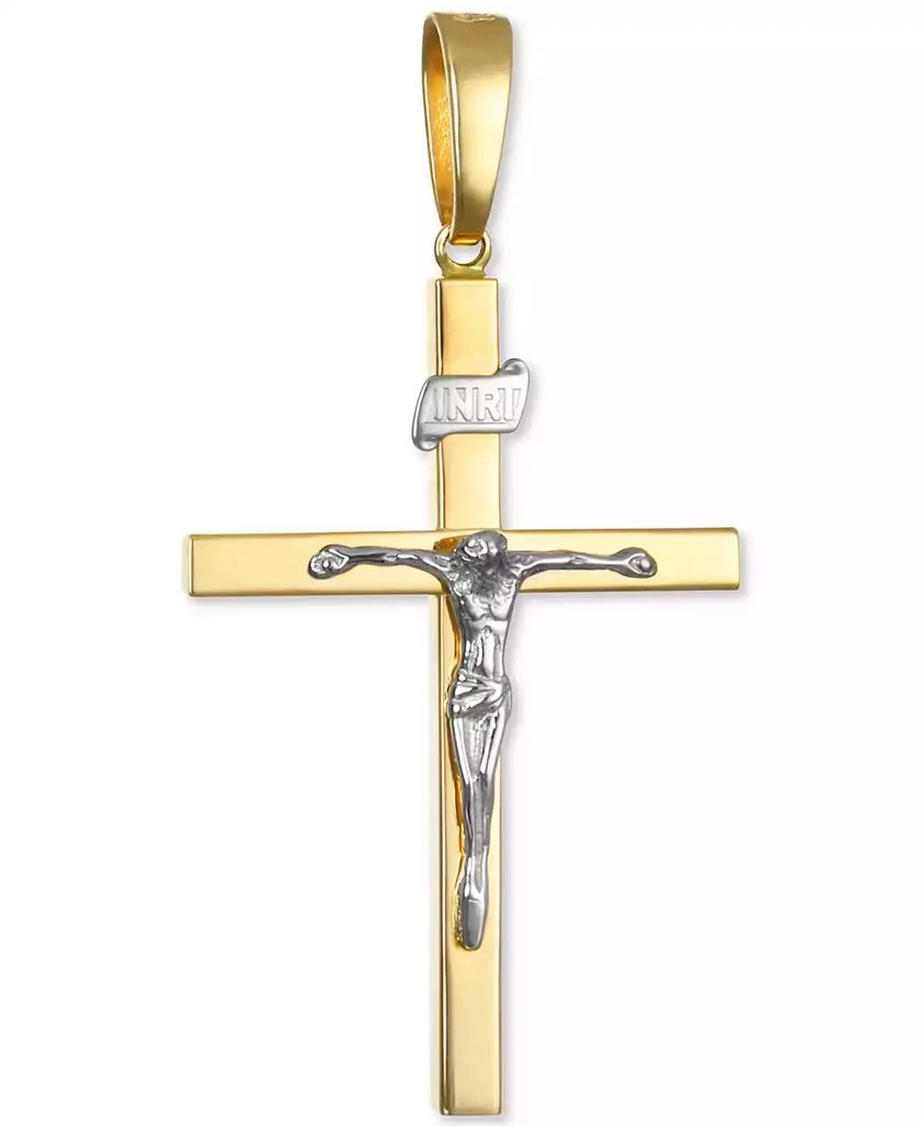 商品Macy's|Two-Tone Crucifix Pendant in 14k Gold & White Gold,价格¥3291,第1张图片