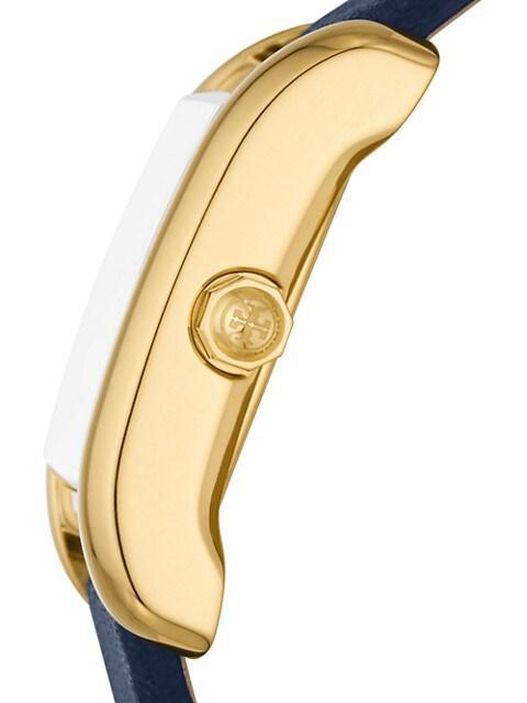 商品Tory Burch|Eleanor Goldtone & Leather Strap Watch,价格¥2057,第4张图片详细描述