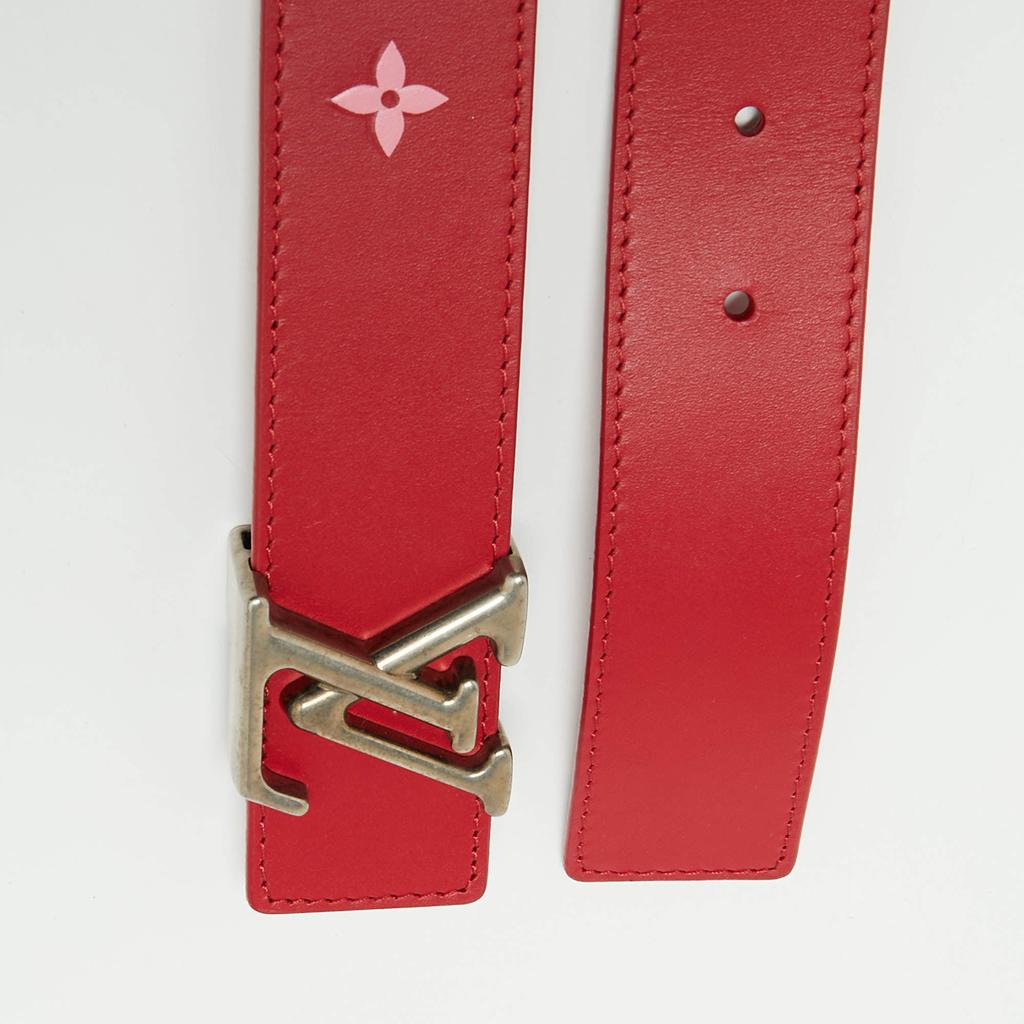 Louis Vuitton Red Leather New Wave Belt 85CM商品第3张图片规格展示