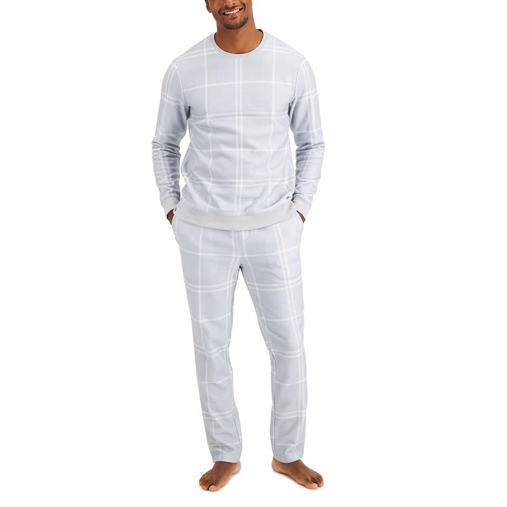 Aflani Men's Windowpane Pajama Shirt, Created for Macy's商品第3张图片规格展示