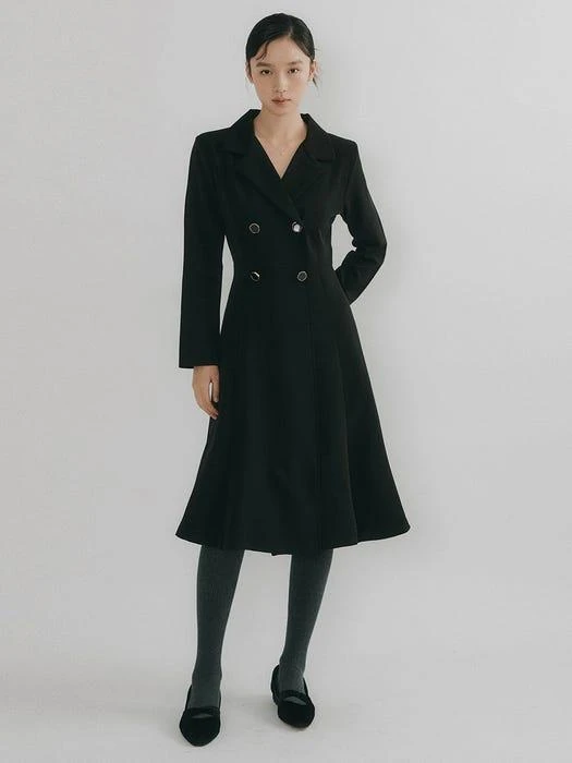 商品REORG|Oson Classic Double Button Dress_Black,价格¥1106,第4张图片详细描述