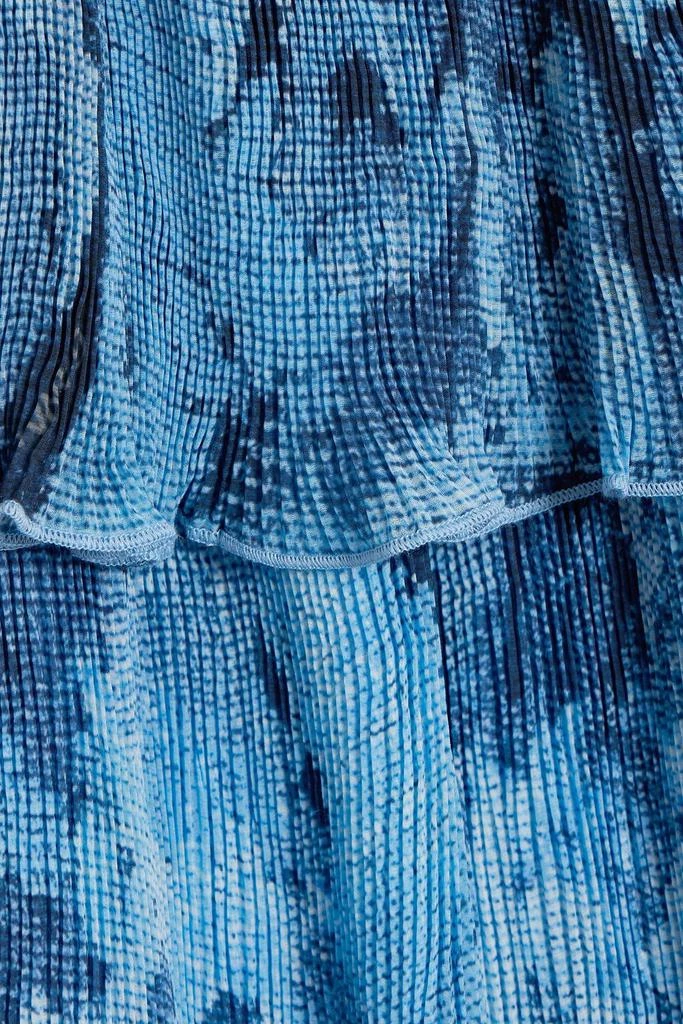 商品Ganni|Shirred printed plissé-chiffon midi dress,价格¥446,第4张图片详细描述
