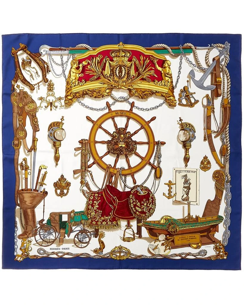 商品[二手商品] Hermes|Hermes "Bateau a Vapeur de Jouffroy D'Abbans 1784," by Philippe Ledoux Silk,价格¥2284,第1张图片