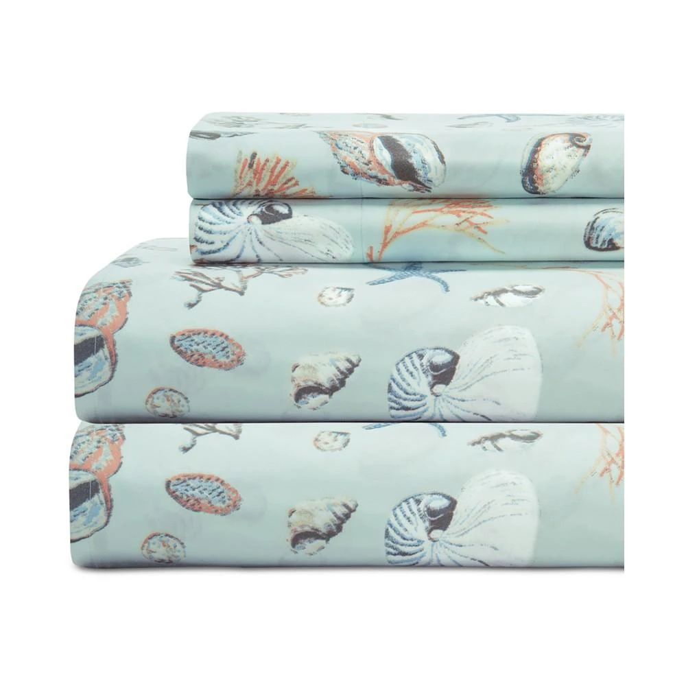 商品Beatrice Home Fashions|Coastal 4-Pc. Printed Queen Sheet Set,价格¥98,第1张图片详细描述