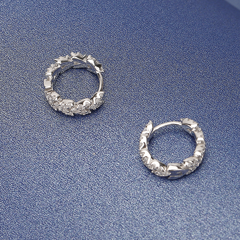 APM Monaco银镶晶钻几何设计感环形耳环耳扣女 送女友礼物AE11675OX商品第4张图片规格展示