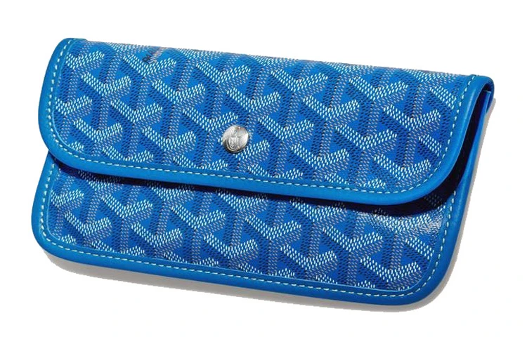 商品[国内直发] Goyard|狗牙 Bohème Hobo Y字老花满印抗压皮革手柄 帆布拼牛皮 腋下包子母包 单肩包 常规 女款 天蓝色,价格¥21747,第5张图片详细描述