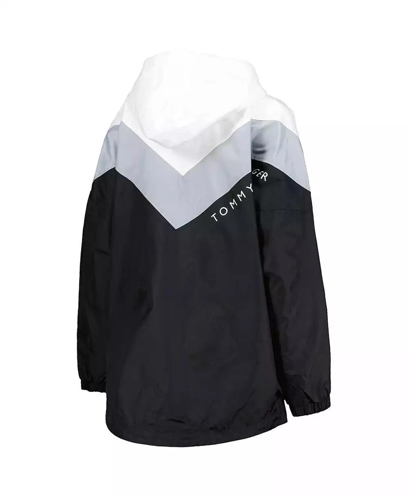 商品Tommy Hilfiger|Women's White, Silver Las Vegas Raiders Staci Half-Zip Hoodie Windbreaker Jacket,价格¥727,第3张图片详细描述