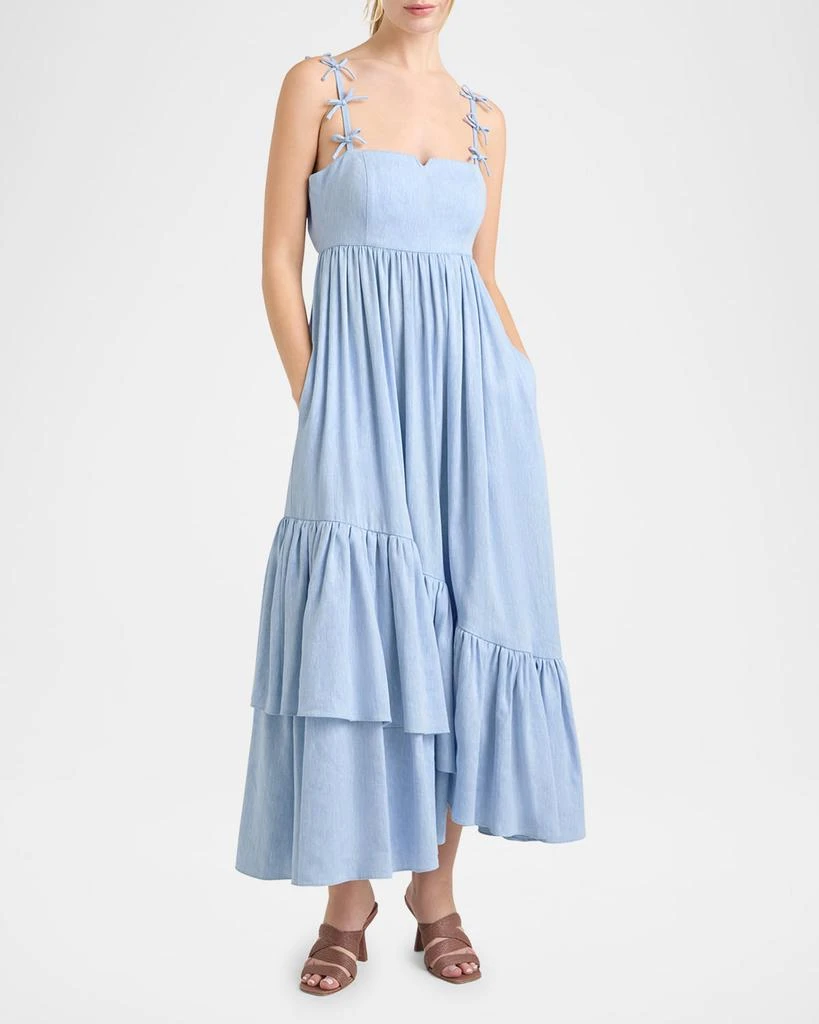 商品Cinq a Sept|Bailey Bow Linen Suiting Dress,价格¥3615,第2张图片详细描述