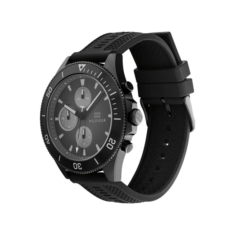 商品Tommy Hilfiger|Men's Black Silicone Strap Watch 46mm,价格¥986,第2张图片详细描述