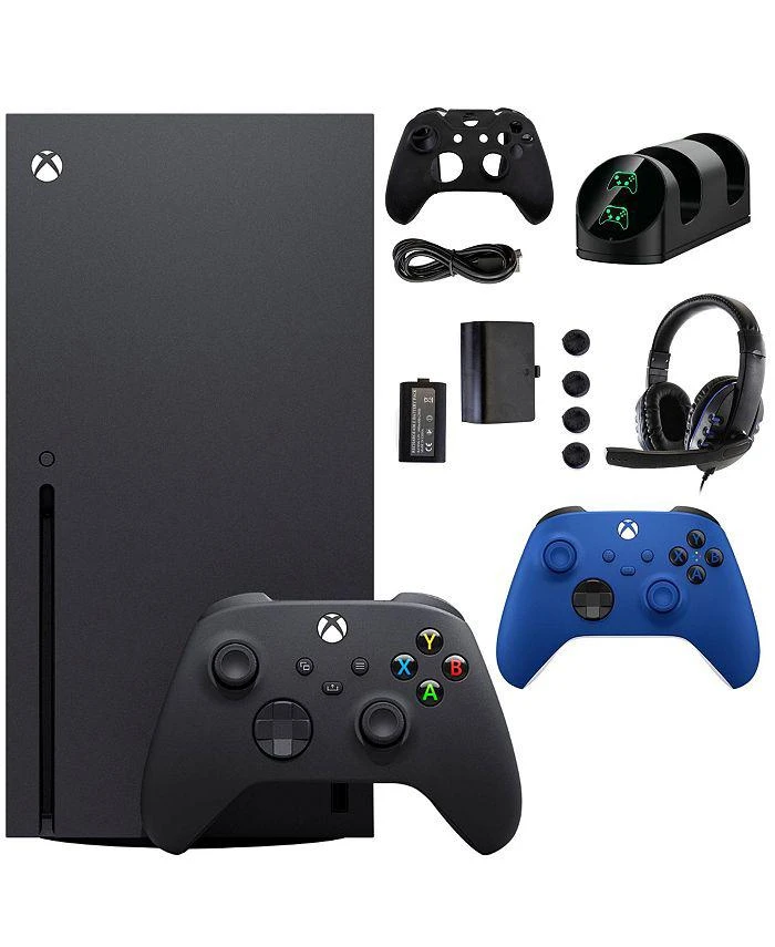 商品Microsoft|Xbox Series X 1TB Console with Extra Blue Controller and Accessories Kit,价格¥5830,第1张图片