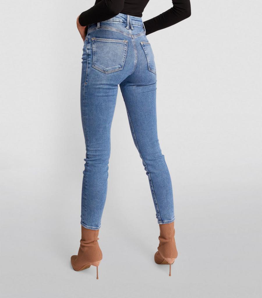 Deep V Yoke Good Legs High-Rise Skinny Jeans商品第4张图片规格展示