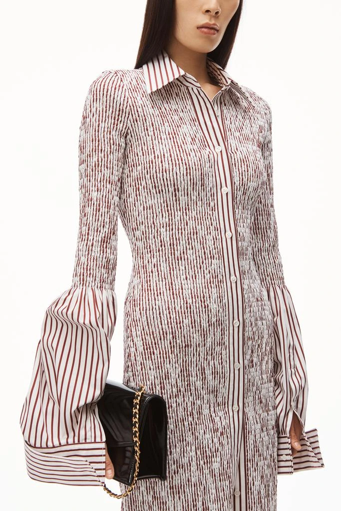 商品Alexander Wang|SMOCKED STRIPED DRESS IN COTTON POPLIN,价格¥6286,第4张图片详细描述