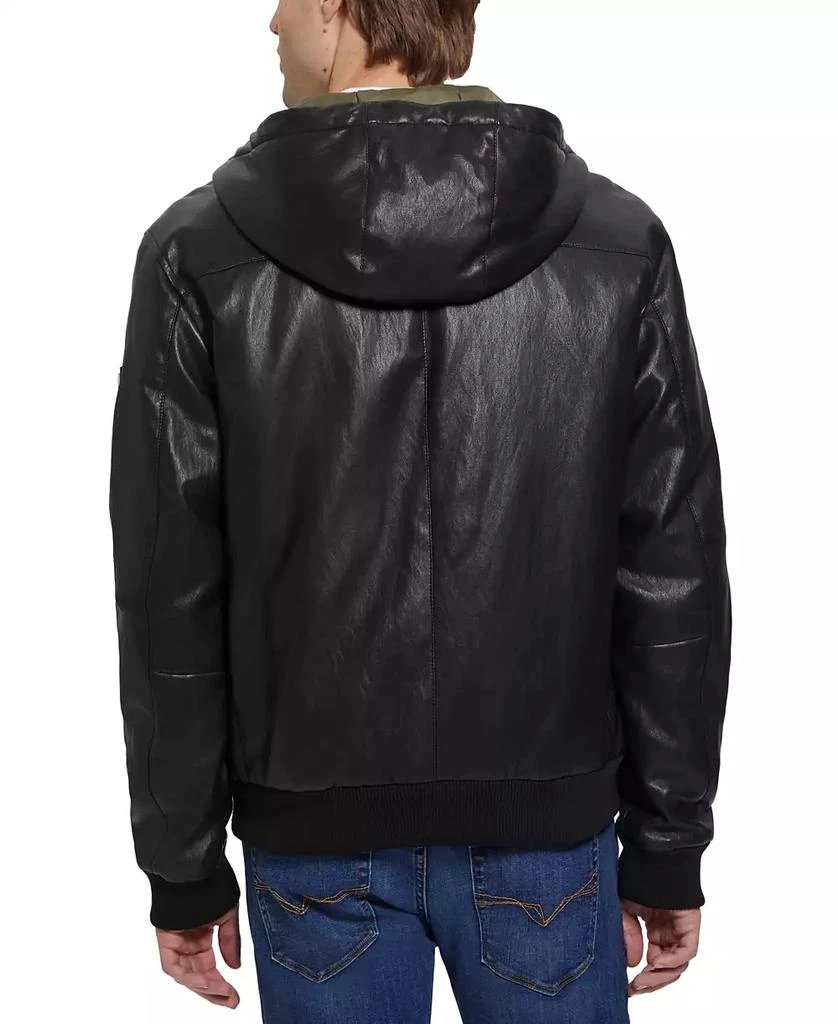 商品GUESS|Men's Gary Faux Leather Hooded Jacket,价格¥513,第2张图片详细描述